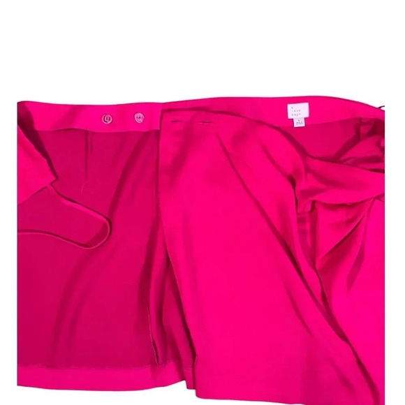 A New Day Womens Satin Mini A-Line Skirt Size Large Pink Side Tie Button Closure - Picture 10 of 14